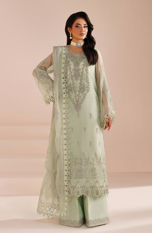Aymal by Alizeh Embroidered Chiffon Unstitched 3 Piece Suit - 4068-ZYAH - ALZ26AML - Green - Festive Collection