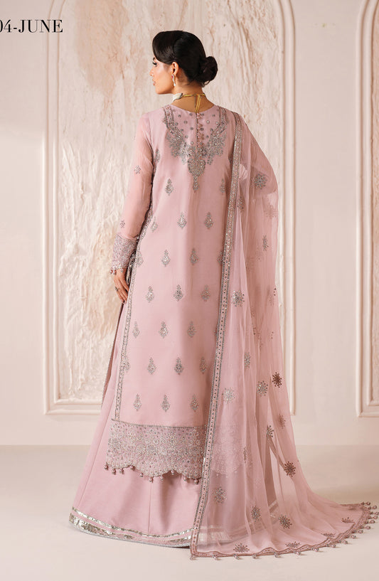 Aymal by Alizeh Embroidered Chiffon Unstitched 3 Piece Suit - 4066-JUNE - ALZ26AML - Pink - Festive Collection