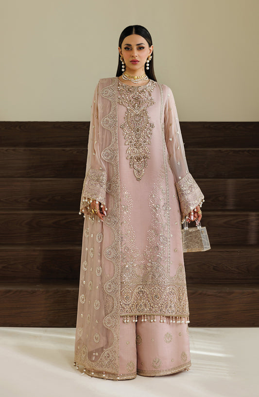 Aymal by Alizeh Embroidered Chiffon Unstitched 3 Piece Suit - 08-Reef - AML26ALZ - Pink - Festive Collection