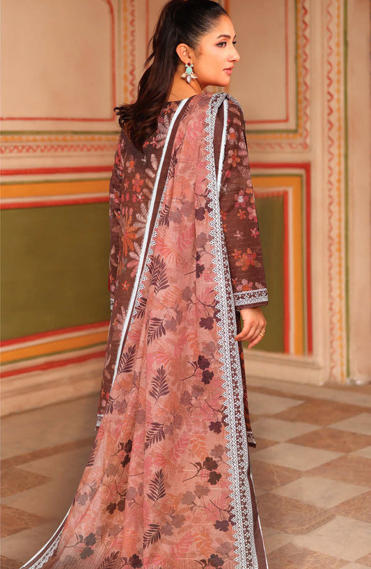 Azal by Johra Printed Lawn Unstitched 3 Piece Suit - JH-1517 - JH25AZALL - Maroon - Casual Collection