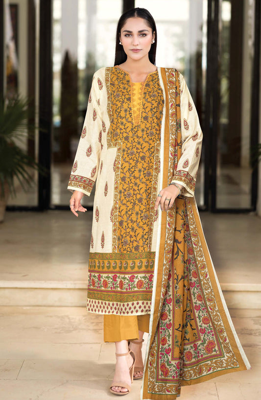 Azal by Johra Printed Lawn Unstitched 3 Piece Suit - JH-1515 - JH25AZALL - Yellow - Casual Collection