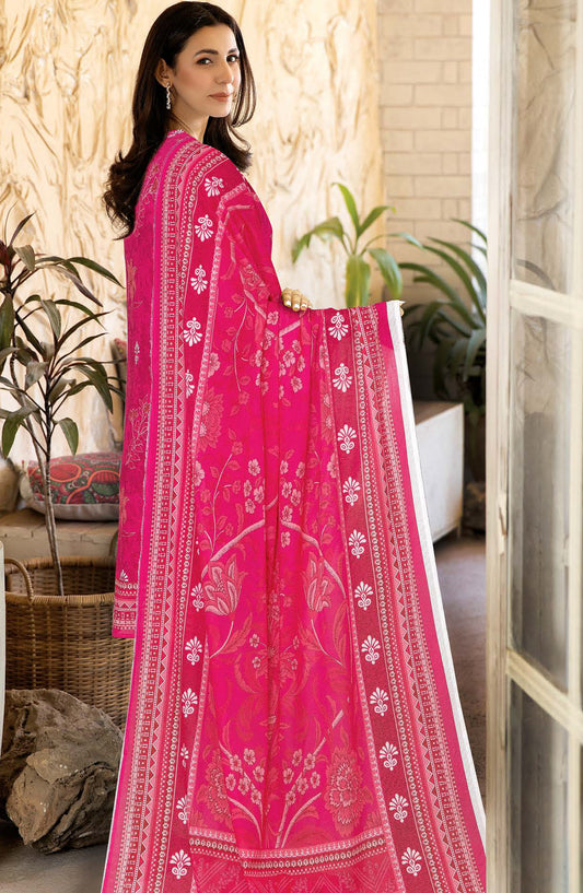 Azal by Johra Printed Lawn Unstitched 3 Piece Suit - JH-1512 - JH25AZALL - Pink - Casual Collection