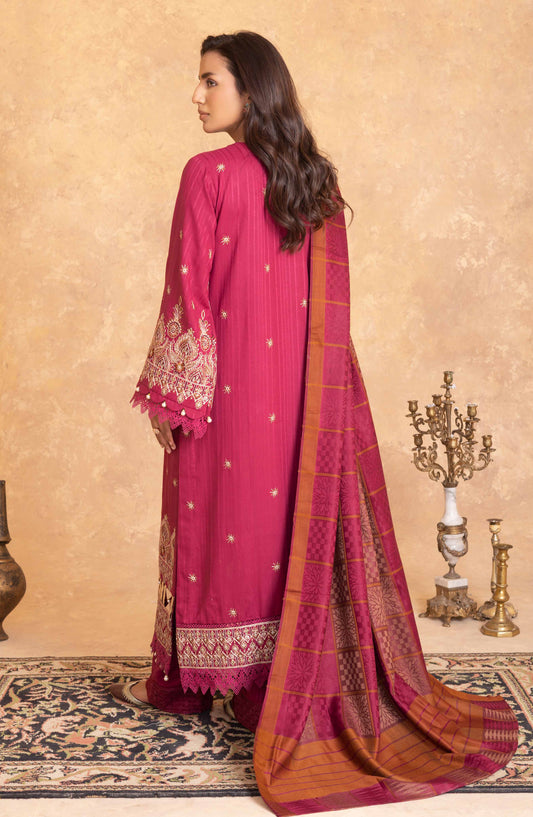 Azami by Johra Embroidered Winter Fabric Unstitched 3 Piece Suit - JW-010 - JH25AZAMI - Pink - Winter Collection