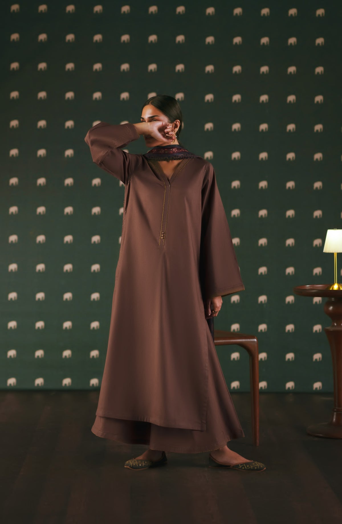 Azzurra by Casual Lite Premium Cotton Lawn Stitched 3 Piece Suit - Caffira - CL26AZU - Brown - Summer Collection