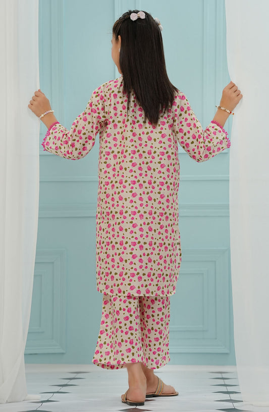 Amna Khadija Printed Lawn Stitched 2 Piece Suit - BBPW-01 - AM25BBPW - Pink - Kids Collection