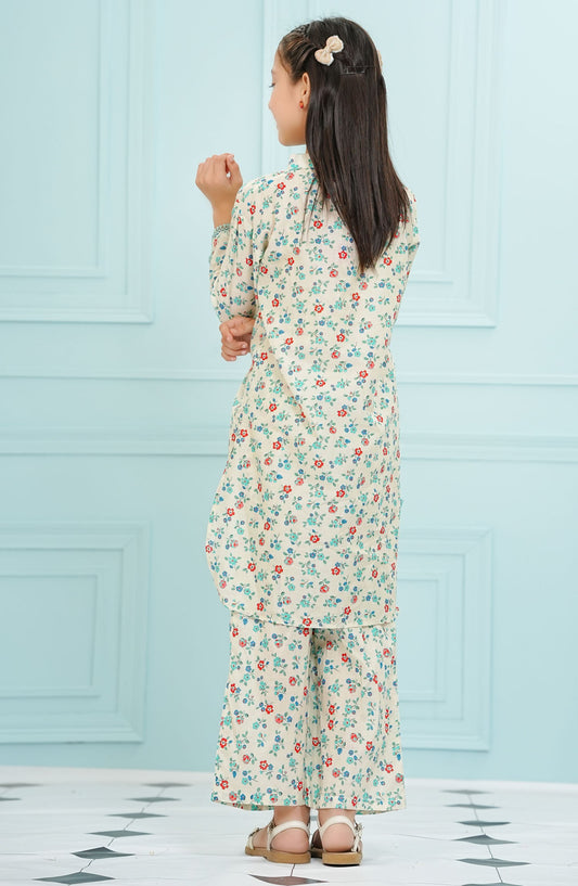 Amna Khadija Printed Lawn Stitched 2 Piece Suit - BBPW-07 - AM25BBPW - Blue - Kids Collection