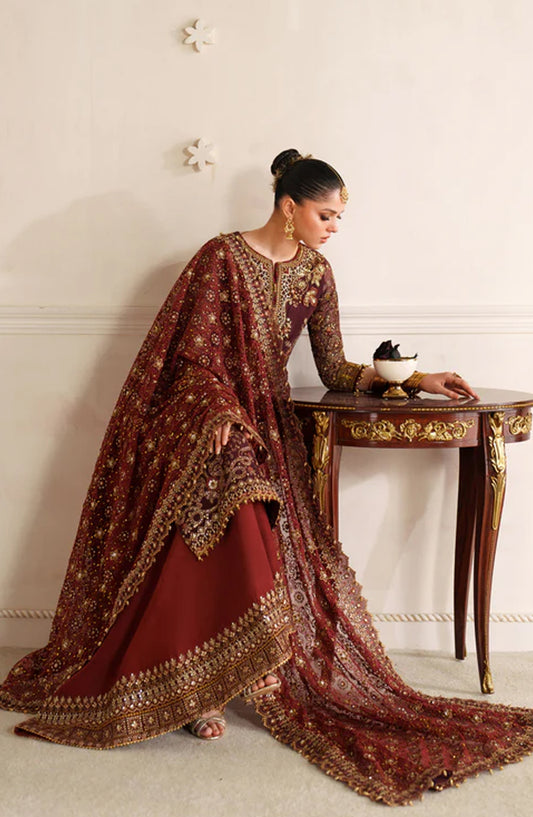 Baroque Chantelle Embroidered Chiffon Unstitched 3 Piece Suit - V14-D07 - BQ25CHN - Purple - Formal Collection