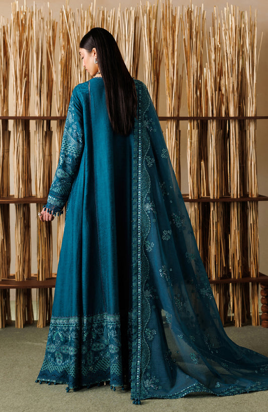 Baroque Embroidered Lawn Unstitched 3 Piece Suit - D-04 - BQ26LE - Blue - Eid Collection
