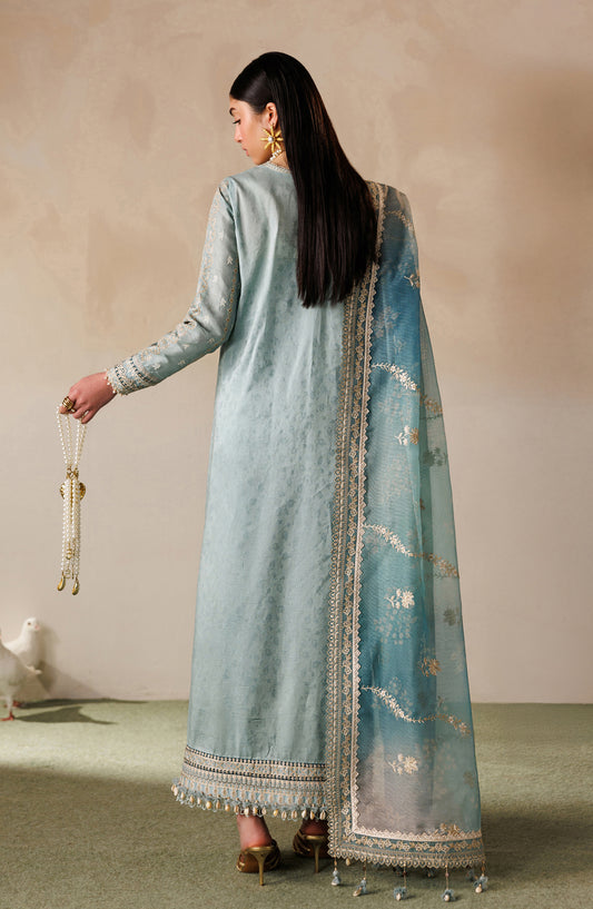 Baroque Embroidered Lawn Unstitched 3 Piece Suit - D-01 - BQ26LE - Blue - Eid Collection