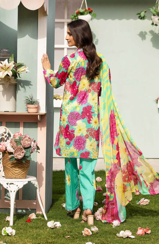 Basics by Mahay Digital Printed Lawn Unstitched 3 Piece Suit - Design-08 - AK25MHB - Multi - Summer Collection