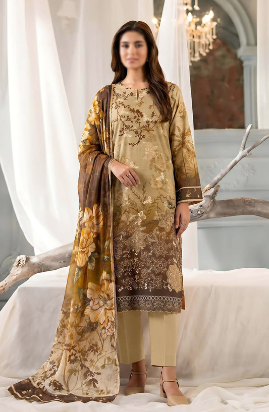 Batik by Al Karim Embroidered Lawn Unstitched 3 Piece Suit - D-04 - AK26BTK - Yellow - Summer Collection