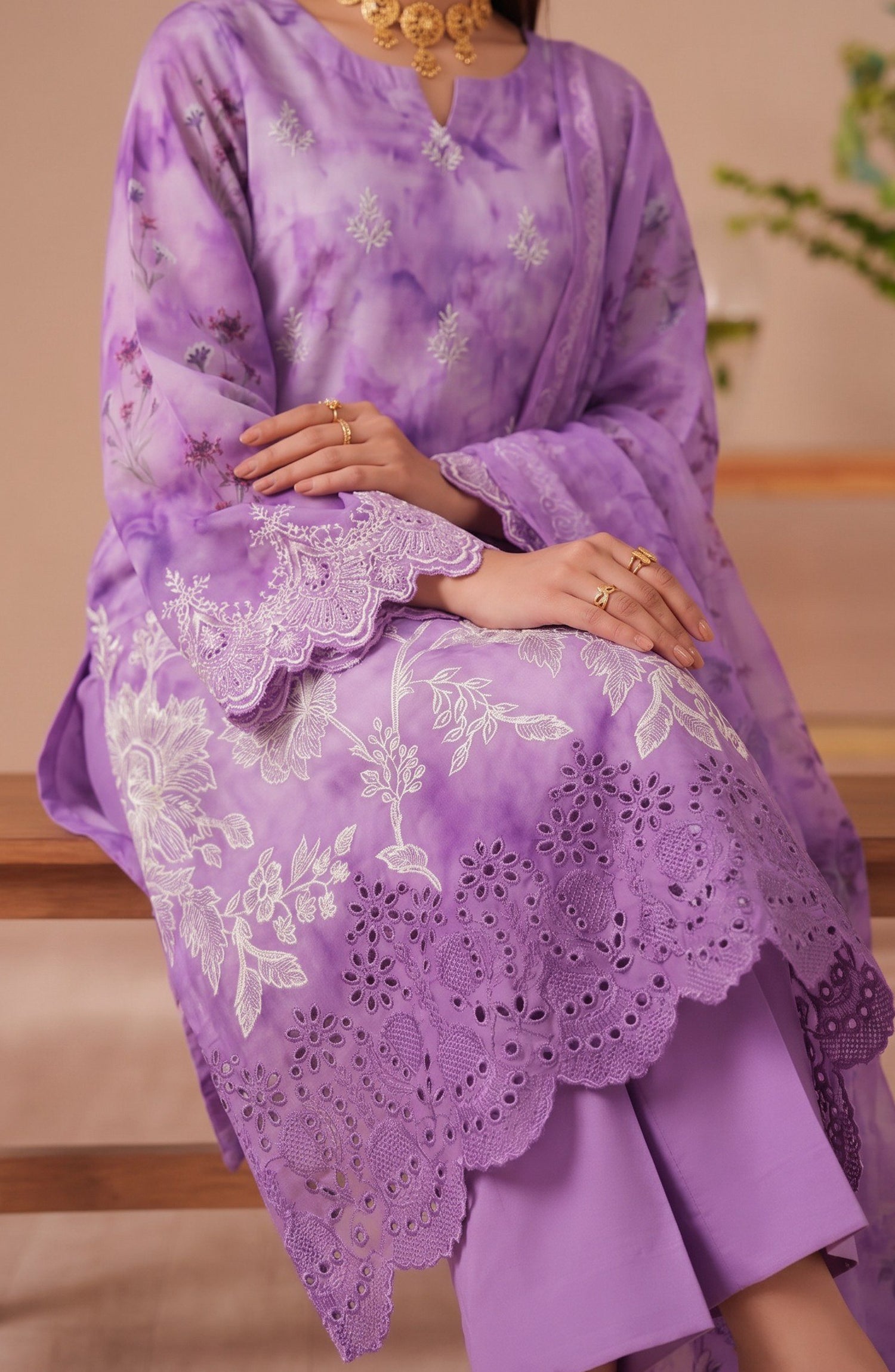 Bella by Amna Khadija Embroidered Viscose Unstitched 3 Piece Suit - D-01 - AM26BEL - Purple - Winter Collection