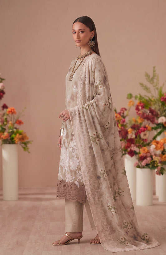 Bella by Amna Khadija Embroidered Viscose Unstitched 3 Piece Suit - D-04 - AM26BEL - Beige - Winter Collection