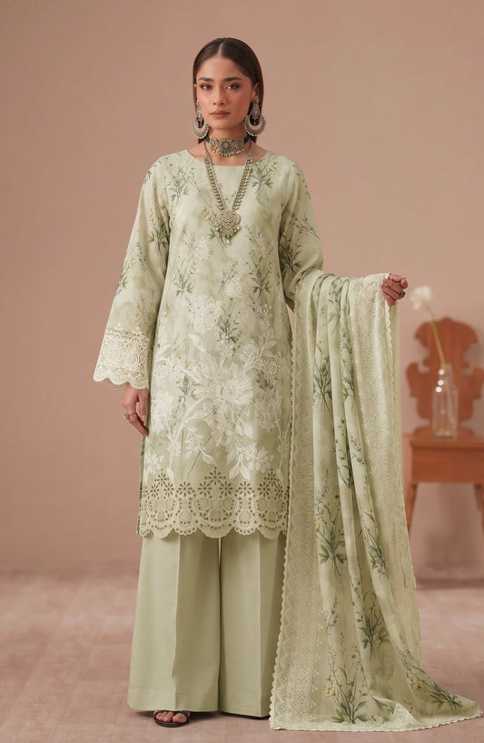 Bella by Amna Khadija Embroidered Viscose Unstitched 3 Piece Suit - D-06 - AM26BEL - Green - Winter Collection
