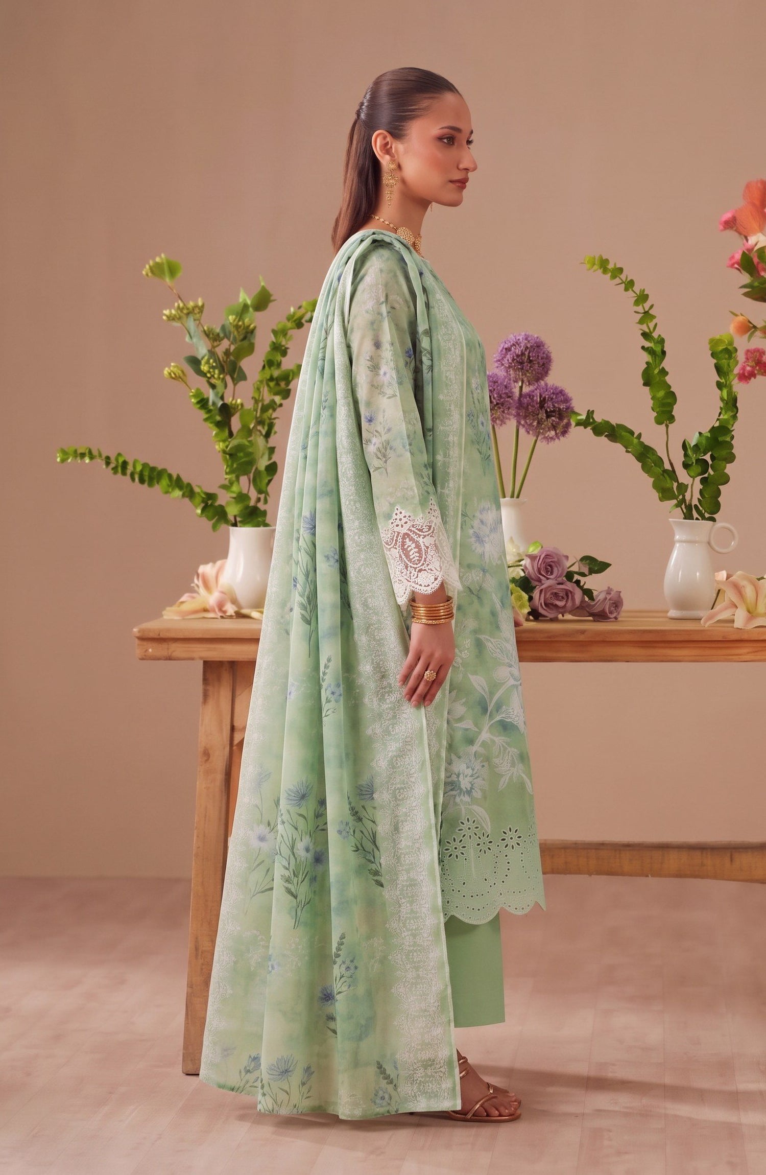 Bella by Amna Khadija Embroidered Viscose Unstitched 3 Piece Suit - D-08 - AM26BEL - Green - Winter Collection