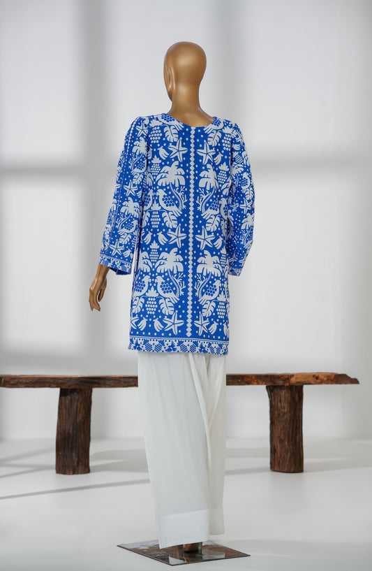 Beyond Basics by Amna Khadija Premium Digital Printed Poly Swiss Stitched Shirt - BB-08 - AM25BYND - Blue - Summer Collection