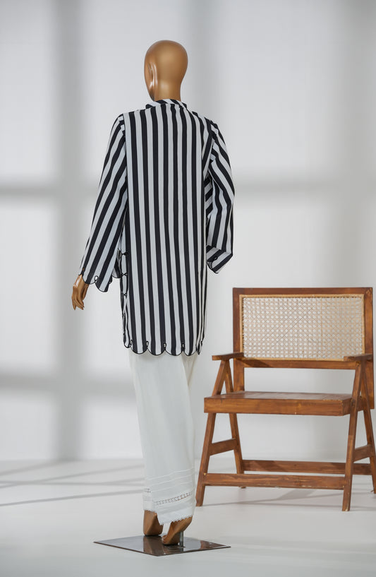 Beyond Basics by Amna Khadija Premium Digital Printed and Embroidered Poly Swiss Stitched Shirt - BB-06 - AM25BYND - Black - Summer Collection