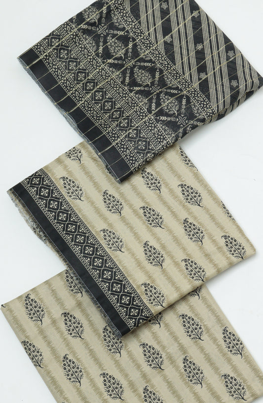 Bin Saeed Printed Cambric Unstitched 3 Piece Suit - D-02 - BS26CMP - Fawn - Winter Collection