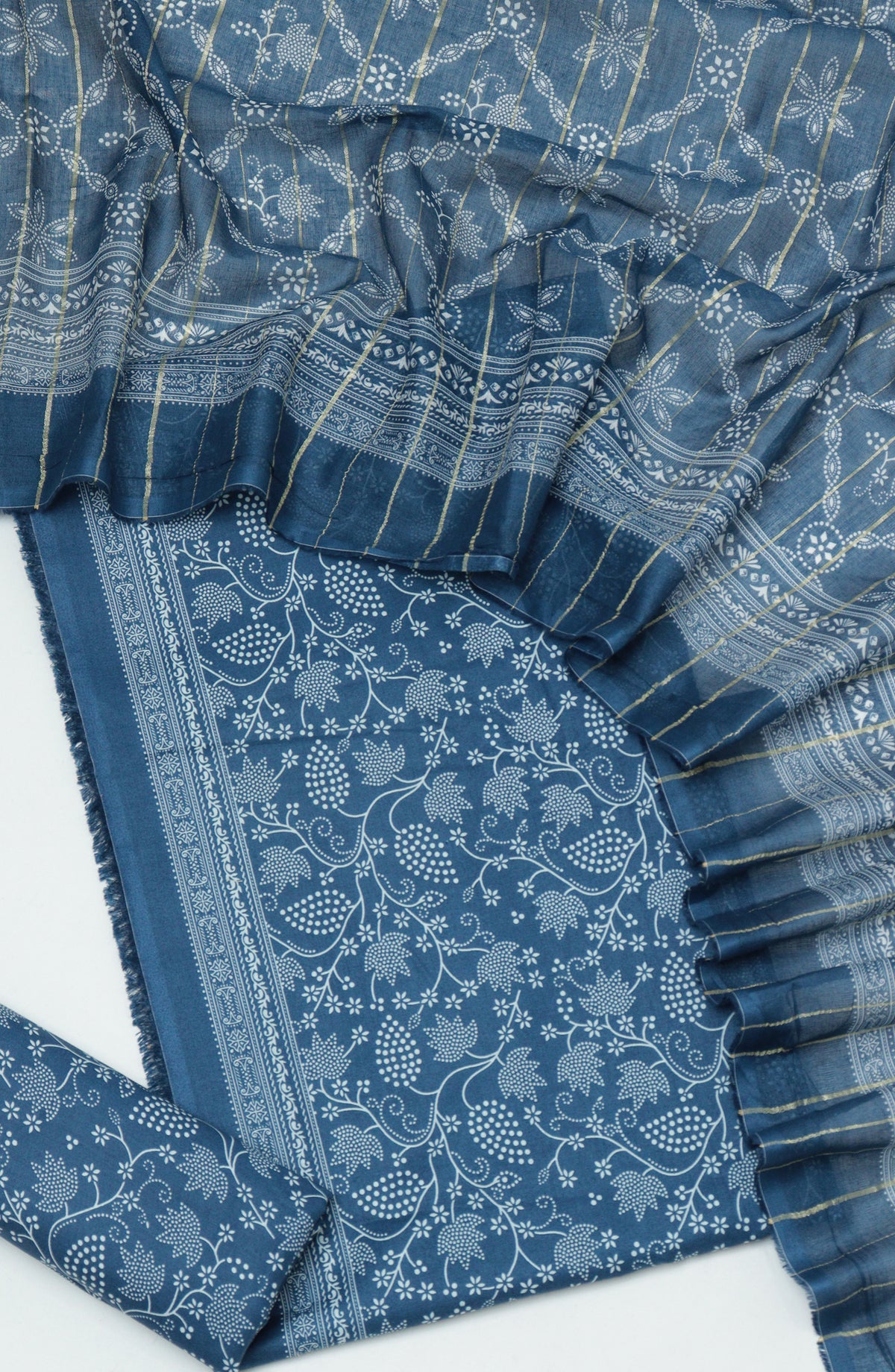 Bin Saeed Printed Cambric Unstitched 3 Piece Suit - D-03 - BS26CMP - Blue - Winter Collection
