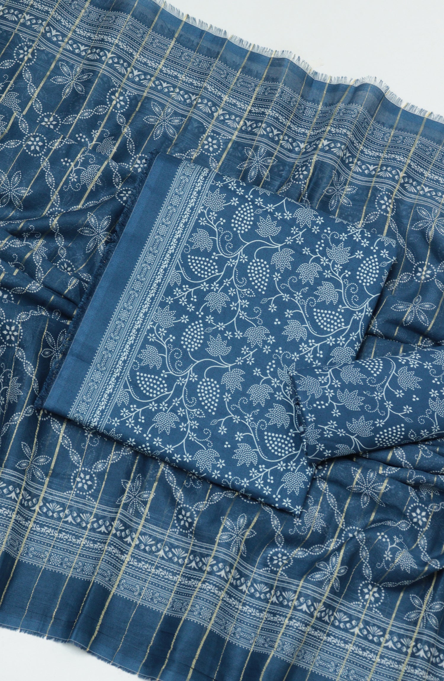 Bin Saeed Printed Cambric Unstitched 3 Piece Suit - D-03 - BS26CMP - Blue - Winter Collection