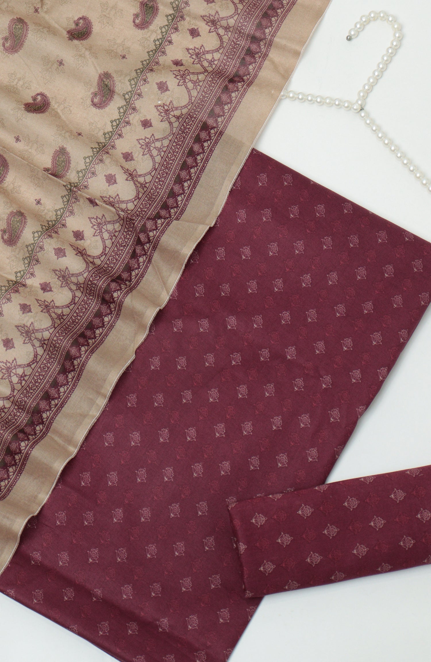 Bin Saeed Printed Cambric Unstitched 3 Piece Suit - D-05 - BS26CMP - Maroon - Winter Collection