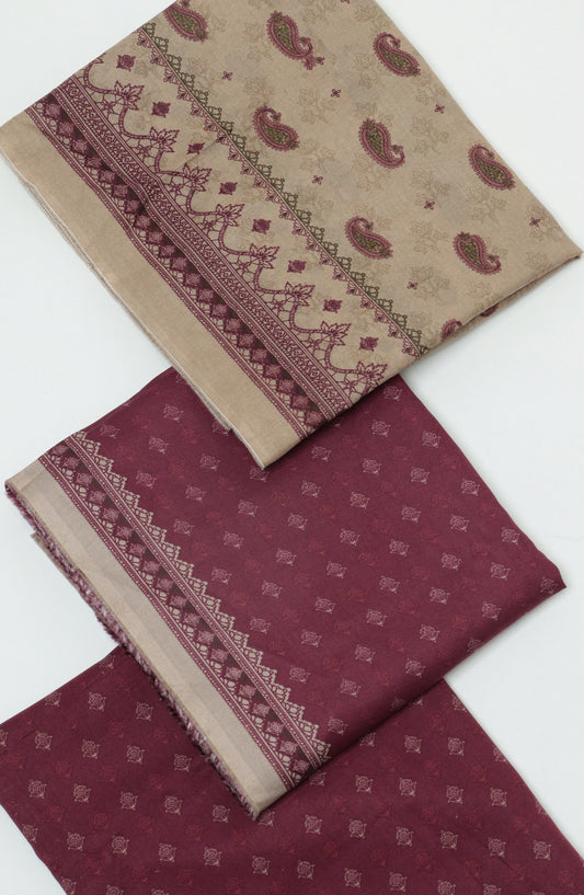 Bin Saeed Printed Cambric Unstitched 3 Piece Suit - D-05 - BS26CMP - Maroon - Winter Collection