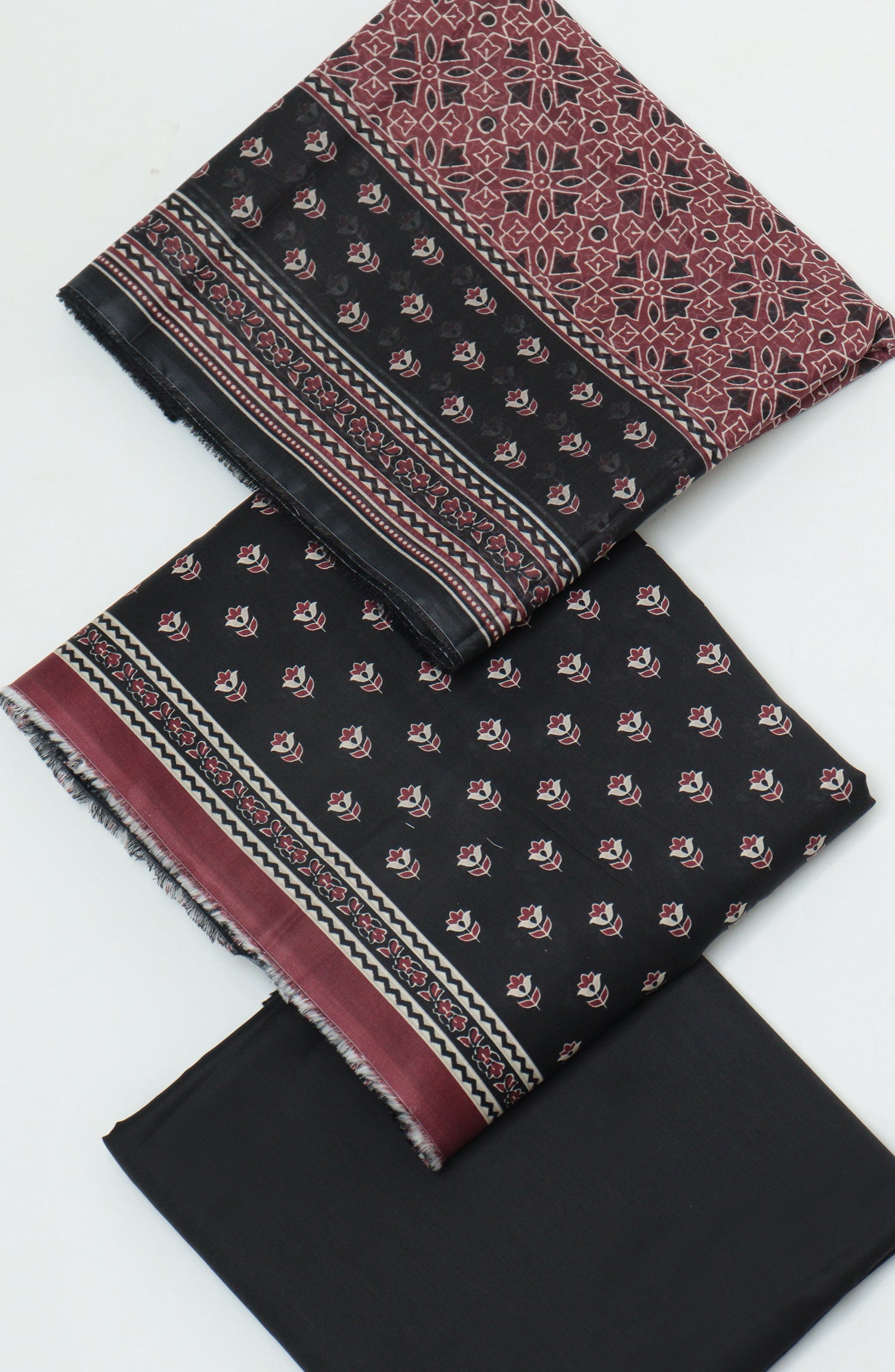 Bin Saeed Printed Cambric Unstitched 3 Piece Suit - D-09 - BS26CMP - Black - Winter Collection