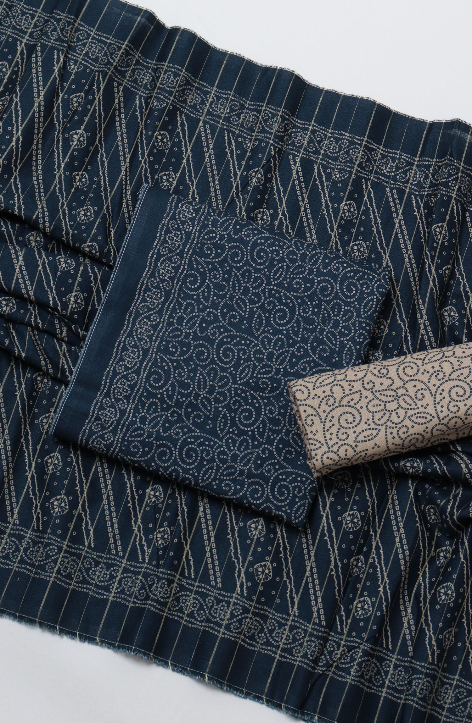 Bin Saeed Printed Khaddar Unstitched 3 Piece Suit - D-01 - BS26KTR - Blue - Winter Collection