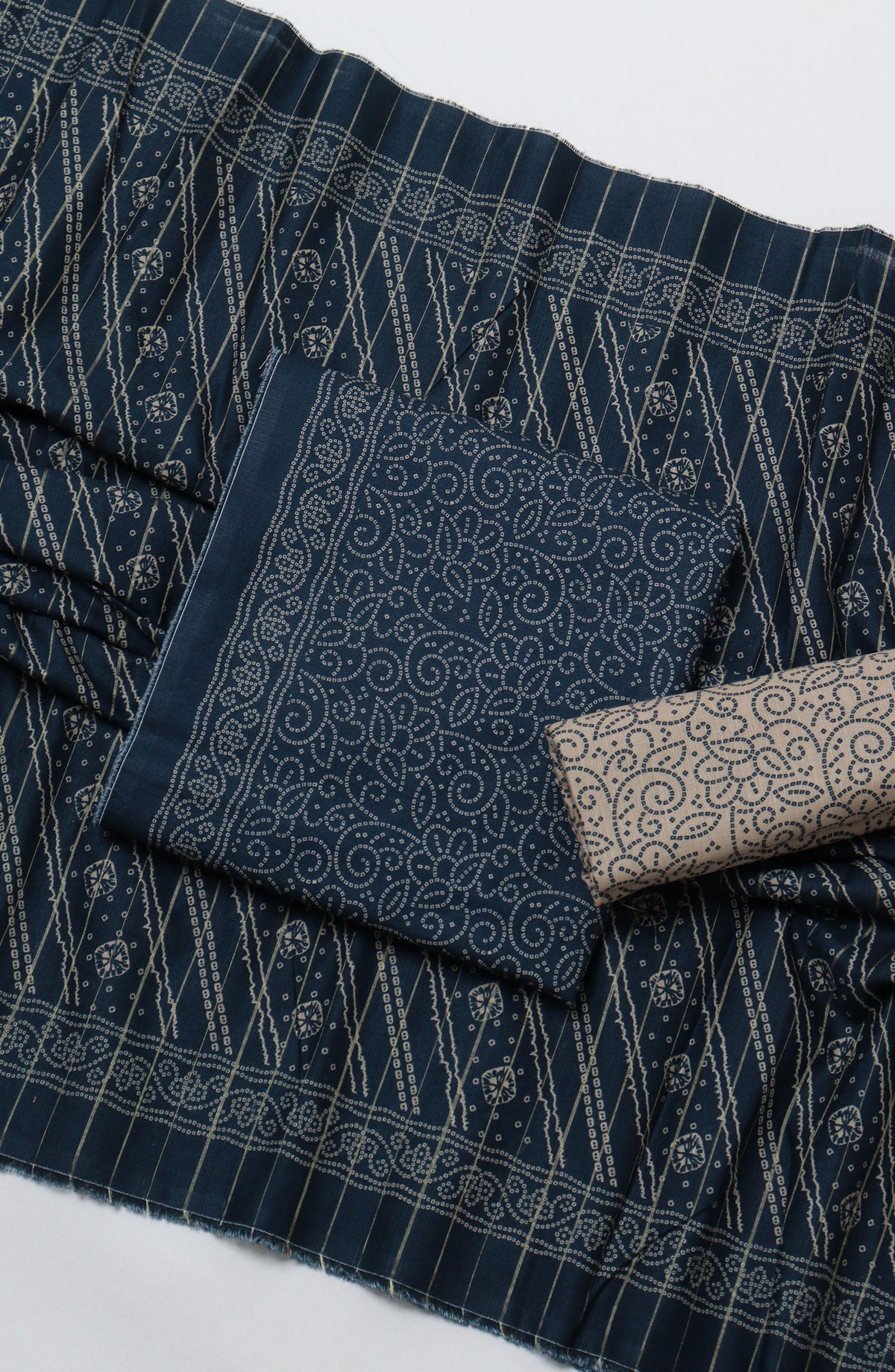Bin Saeed Printed Khaddar Unstitched 3 Piece Suit - D-01 - BS26KTR - Blue - Winter Collection