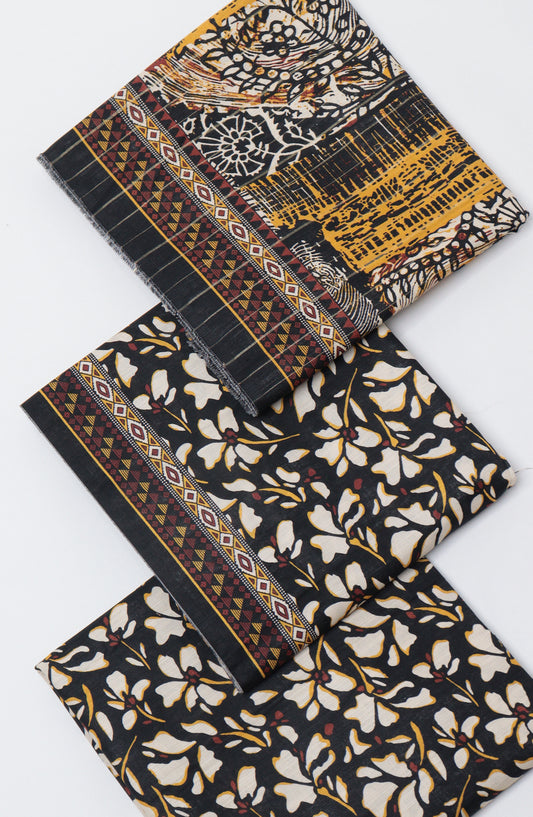 Bin Saeed Printed Khaddar Unstitched 3 Piece Suit - D-03 - BS26KTR - Multi - Winter Collection