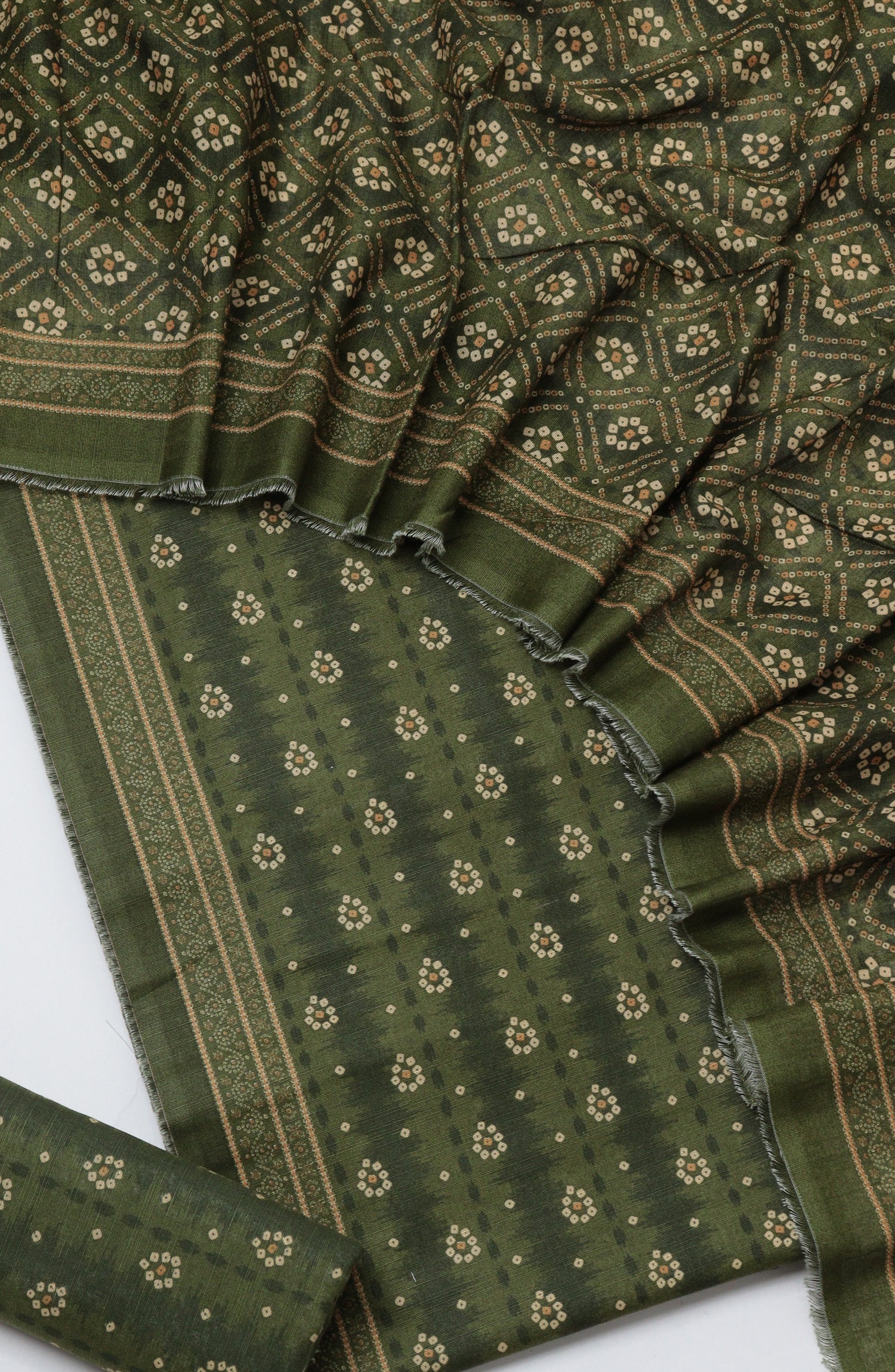 Bin Saeed Printed Khaddar Unstitched 3 Piece Suit - D-09 - BS26KTR - Green - Winter Collection