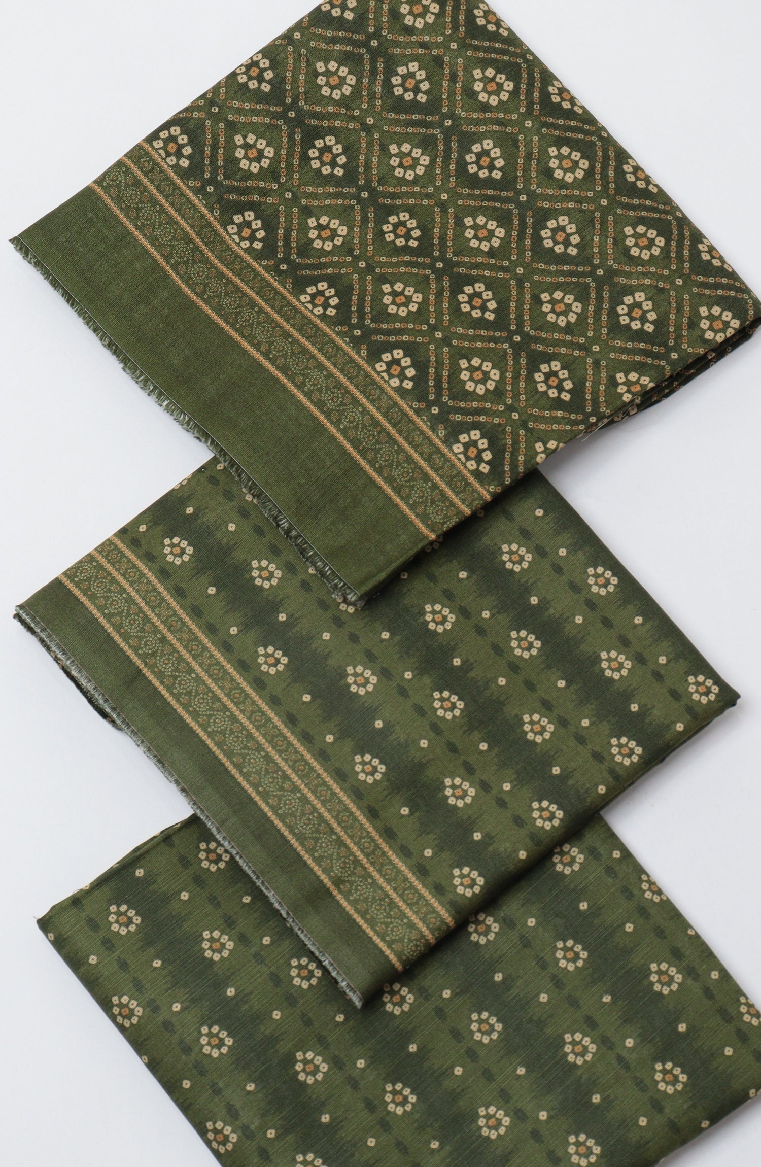 Bin Saeed Printed Khaddar Unstitched 3 Piece Suit - D-09 - BS26KTR - Green - Winter Collection