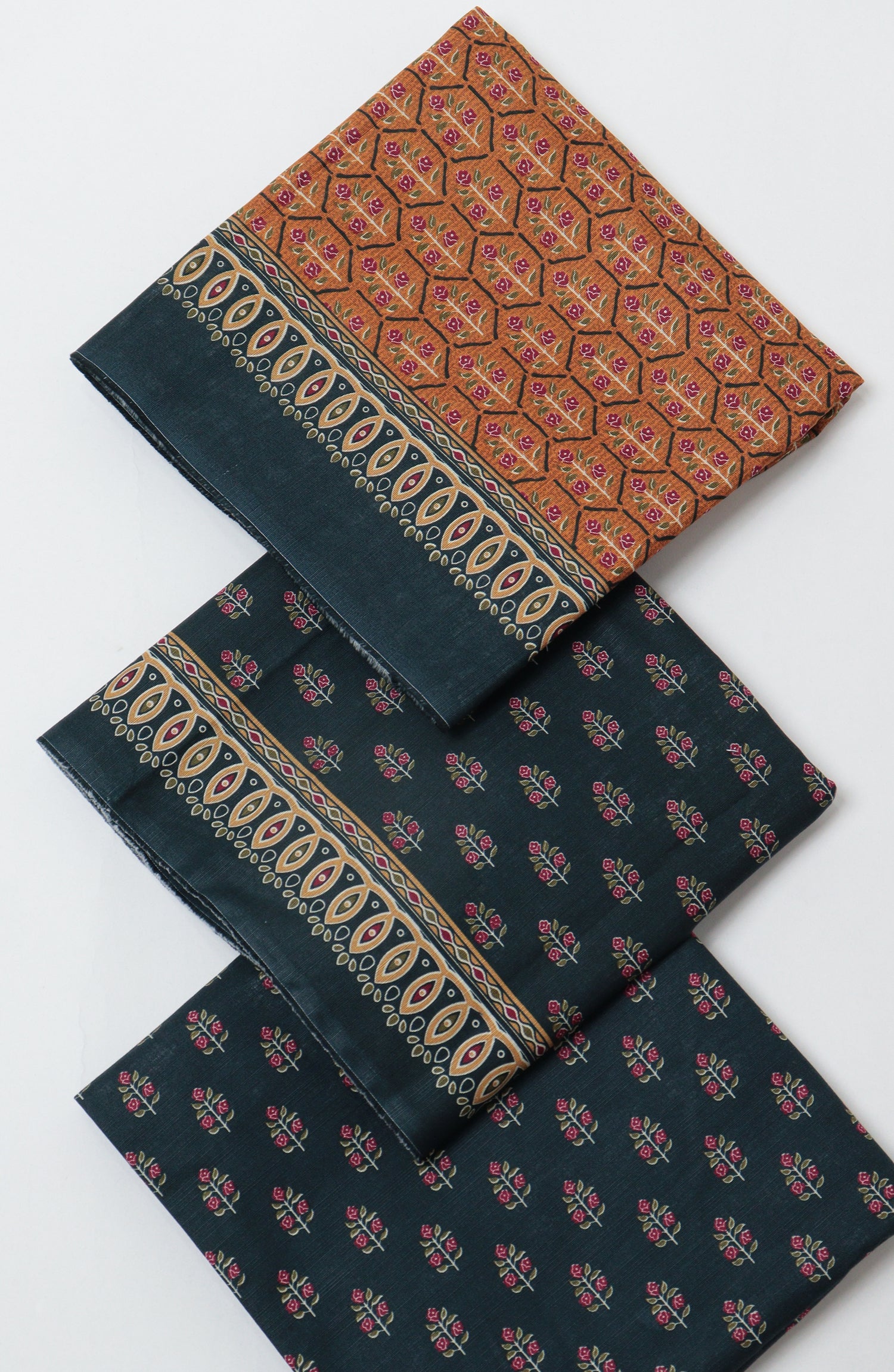 Bin Saeed Printed Khaddar Unstitched 3 Piece Suit - D-12 - BS26KTR - Blue - Winter Collection