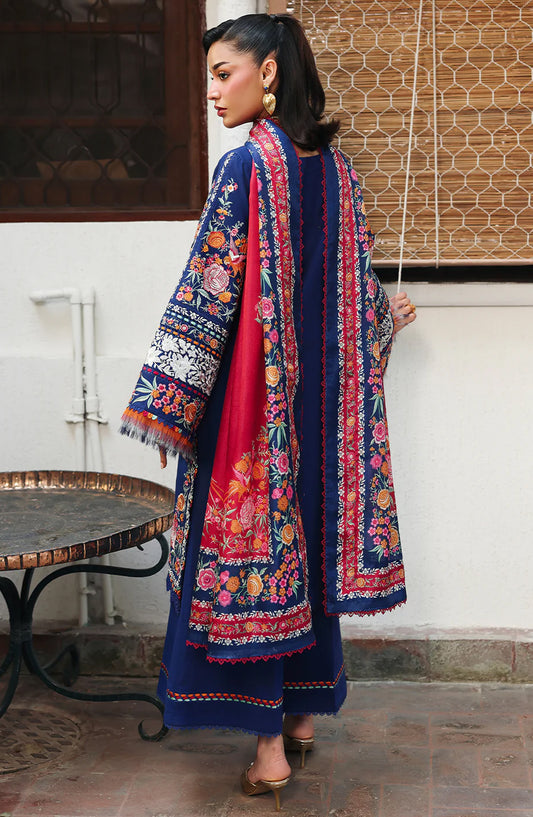 Bin Ilyas Lumina Embroidered Lawn Unstitched 3 Piece Suit - L73-A - BL26LMN - Blue - Summer Collection