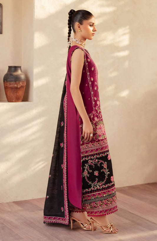 Bin Ilyas Luxury Embroidered Lawn Unstitched 3 Piece Suit - 95-A - BL26LWL - Pink - Summer Collection