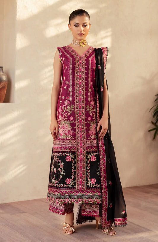 Bin Ilyas Luxury Embroidered Lawn Unstitched 3 Piece Suit - 95-A - BL26LWL - Pink - Summer Collection