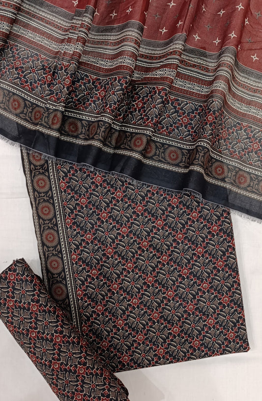 Bin Saeed Digital Printed Cotton Cambric Unstitched 3 Piece Suit - Design-30 - BS25DCC - Black - Summer Collection