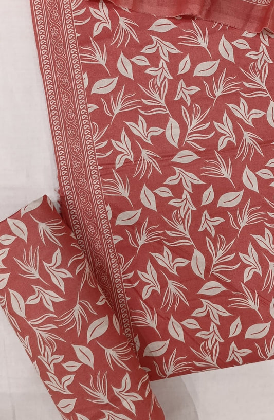 Bin Saeed Digital Printed Cotton Cambric Unstitched 3 Piece Suit - Design-14 - BS25DCC - Red - Summer Collection