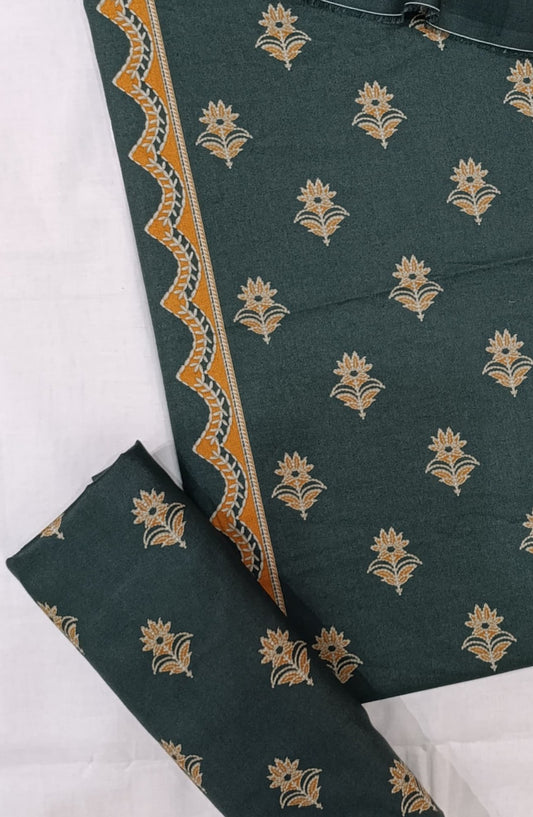 Bin Saeed Digital Printed Cotton Cambric Unstitched 3 Piece Suit - Design-09 - BS25DCC - Green - Summer Collection