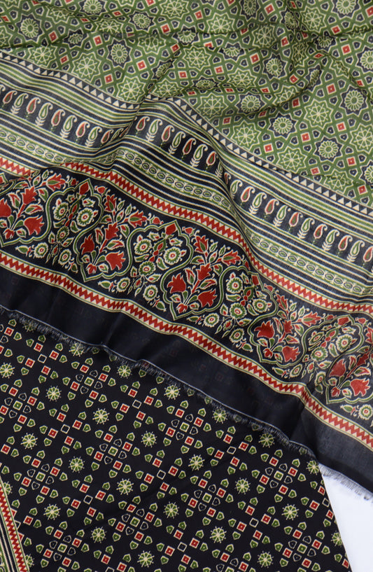 Bin Saeed Digital Printed Cotton Cambric Unstitched 3 Piece Suit - Design-50 - BS25DCC - Black - Summer Collection