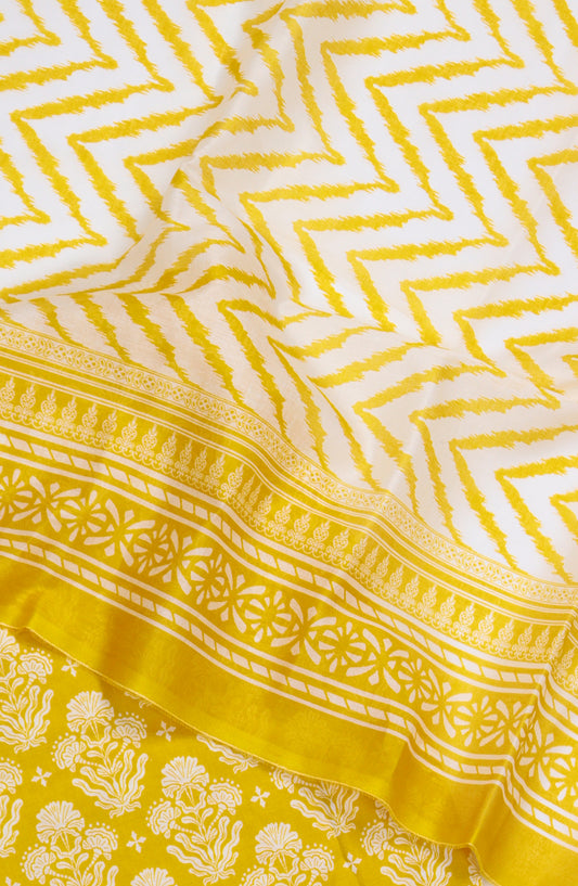 Bin Saeed Digital Printed Cotton Cambric Unstitched 3 Piece Suit - Design-53 - BS25DCC - Yellow - Summer Collection