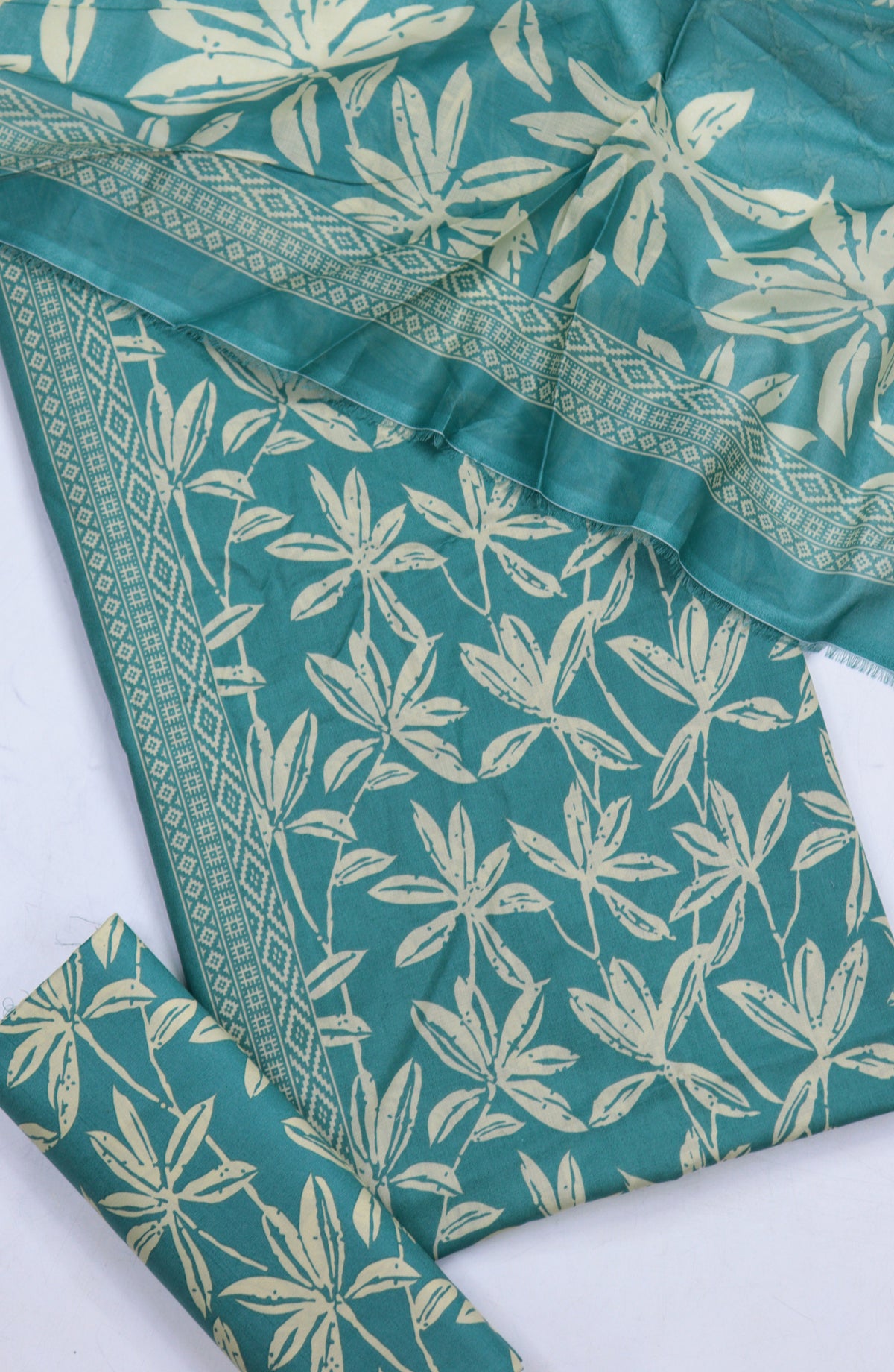Bin Saeed Digital Printed Cotton Cambric Unstitched 3 Piece Suit - Design-54 - BS25DCC - Green - Summer Collection