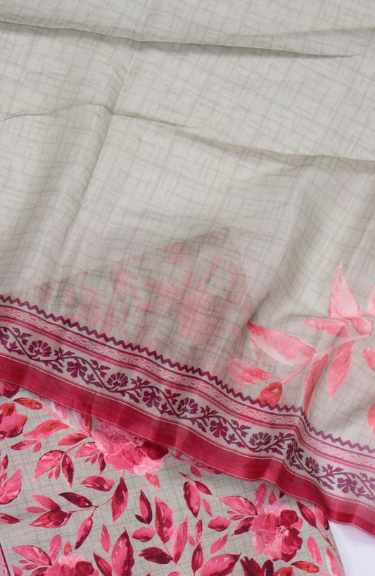 Bin Saeed Digital Printed Cotton Cambric Unstitched 3 Piece Suit - Design-57 - BS25DCC - Pink - Summer Collection