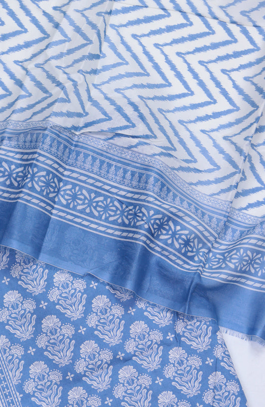 Bin Saeed Digital Printed Cotton Cambric Unstitched 3 Piece Suit - Design-61 - BS25DCC - Blue - Summer Collection
