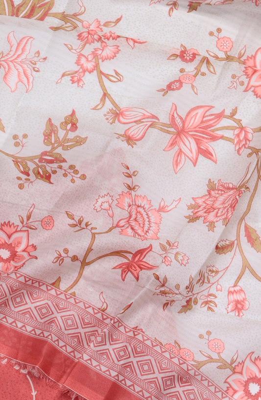 Bin Saeed Digital Printed Cotton Cambric Unstitched 3 Piece Suit - Design-63 - BS25DCC - Pink - Summer Collection