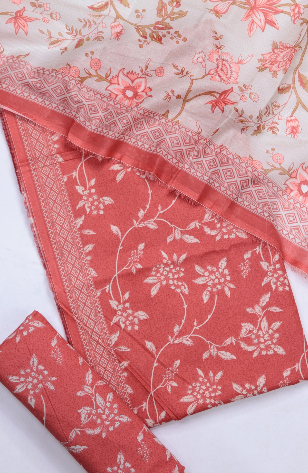 Bin Saeed Digital Printed Cotton Cambric Unstitched 3 Piece Suit - Design-63 - BS25DCC - Pink - Summer Collection