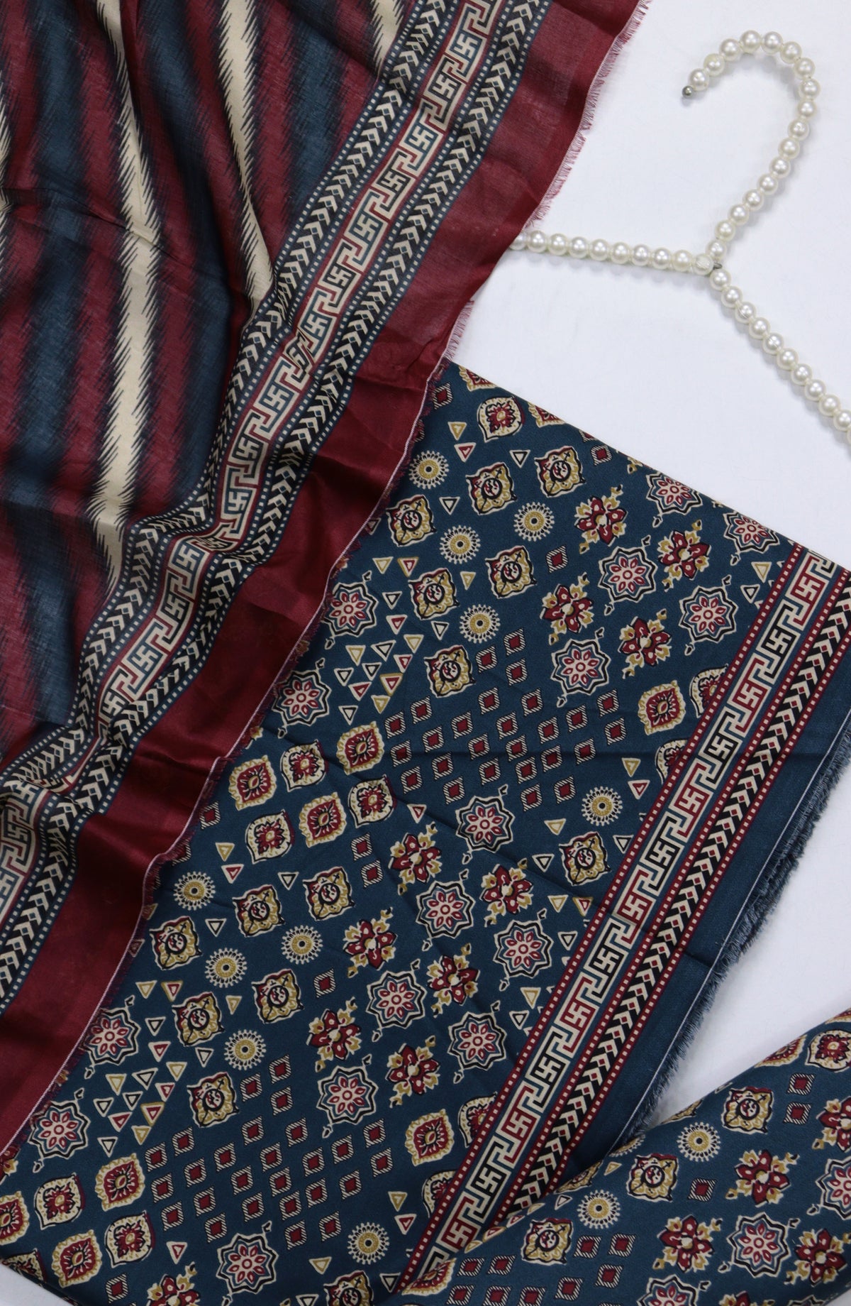 Bin Saeed Digital Printed Cotton Unstitched 3 Piece Suit - Design-01 - BS25DPR - Blue - Mid Summer Collection