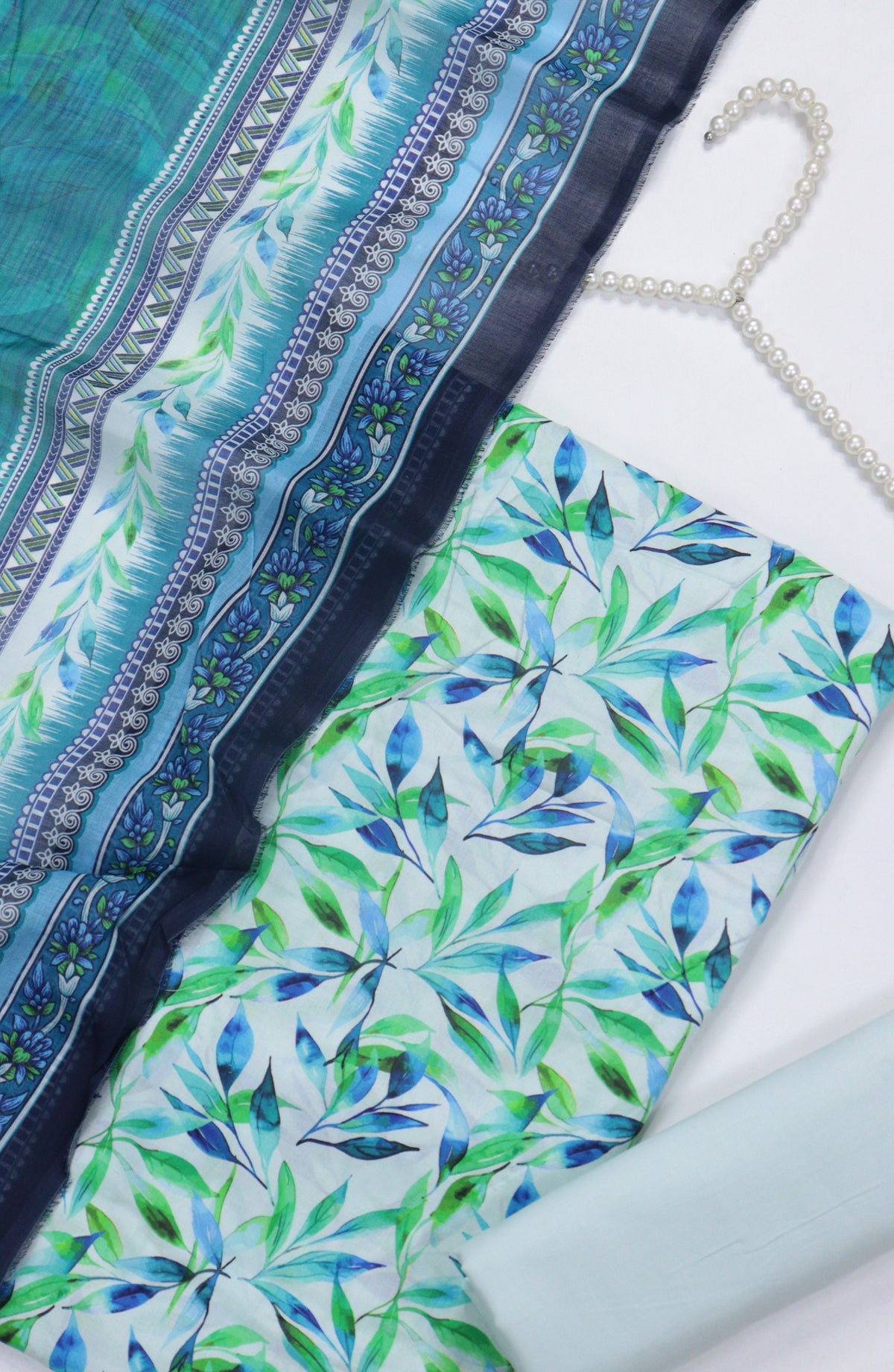 Bin Saeed Digital Printed Cotton Unstitched 3 Piece Suit - Design-B-12 - BS25DPR - Ferozi - Winter Collection