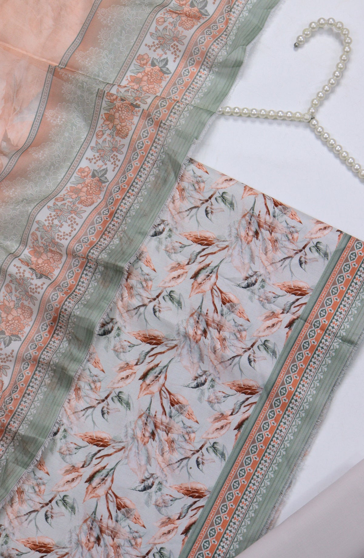 Bin Saeed Digital Printed Cotton Unstitched 3 Piece Suit - Design-06 - BS25DPR - Peach - Mid Summer Collection