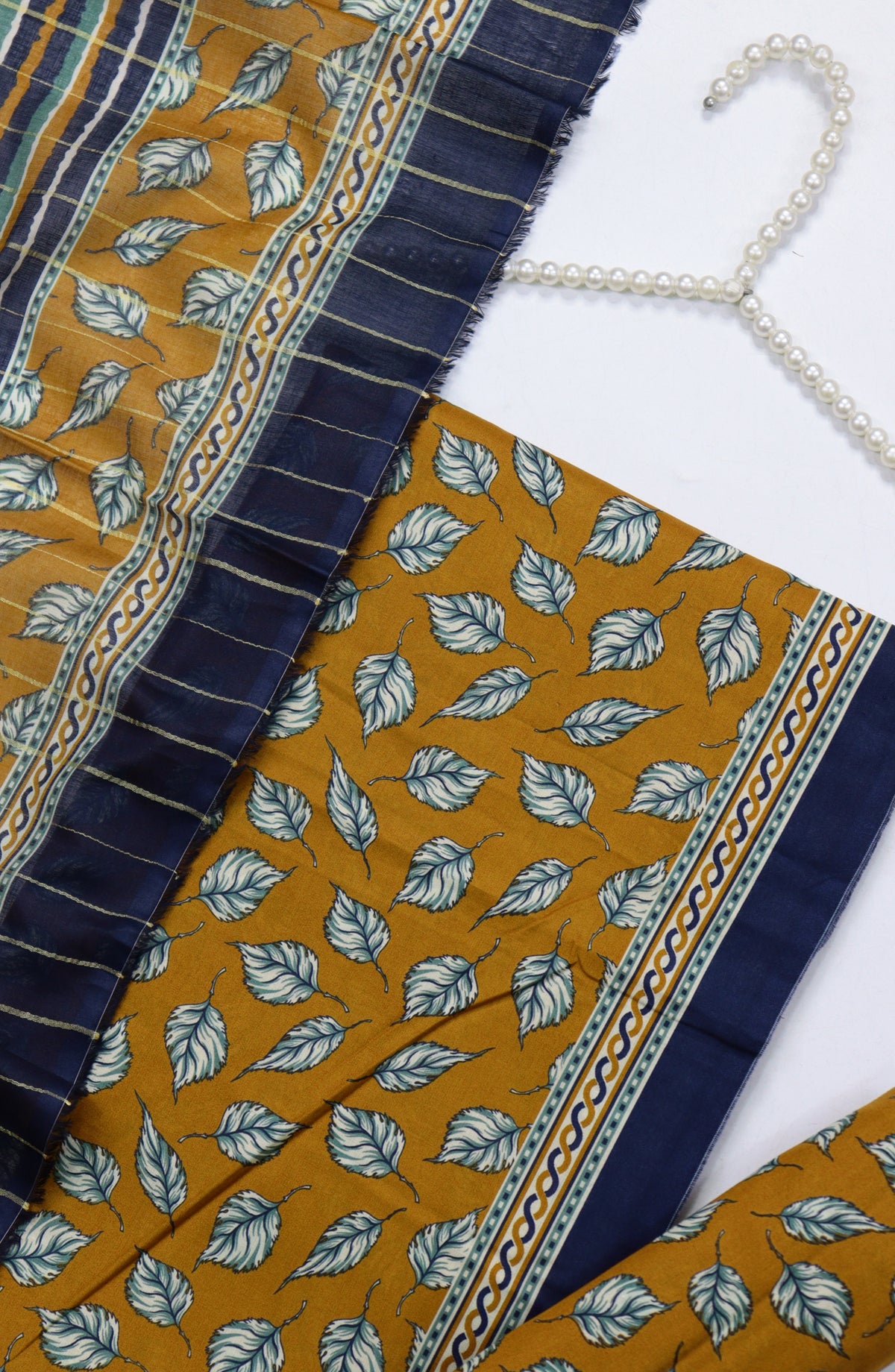 Bin Saeed Digital Printed Cotton Unstitched 3 Piece Suit - Design-07 - BS25DPR - Mustard - Mid Summer Collection